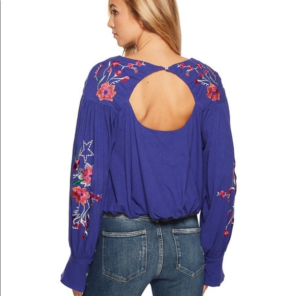 52. Free People Lita Top in Deep Blue - Picture 6 of 14